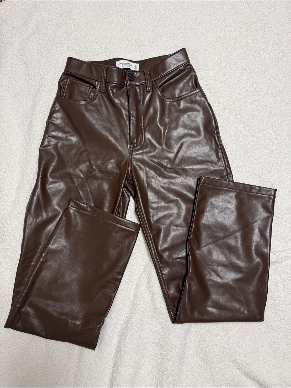 Abercrombie & Fitch Brown Vegan Leather Pants